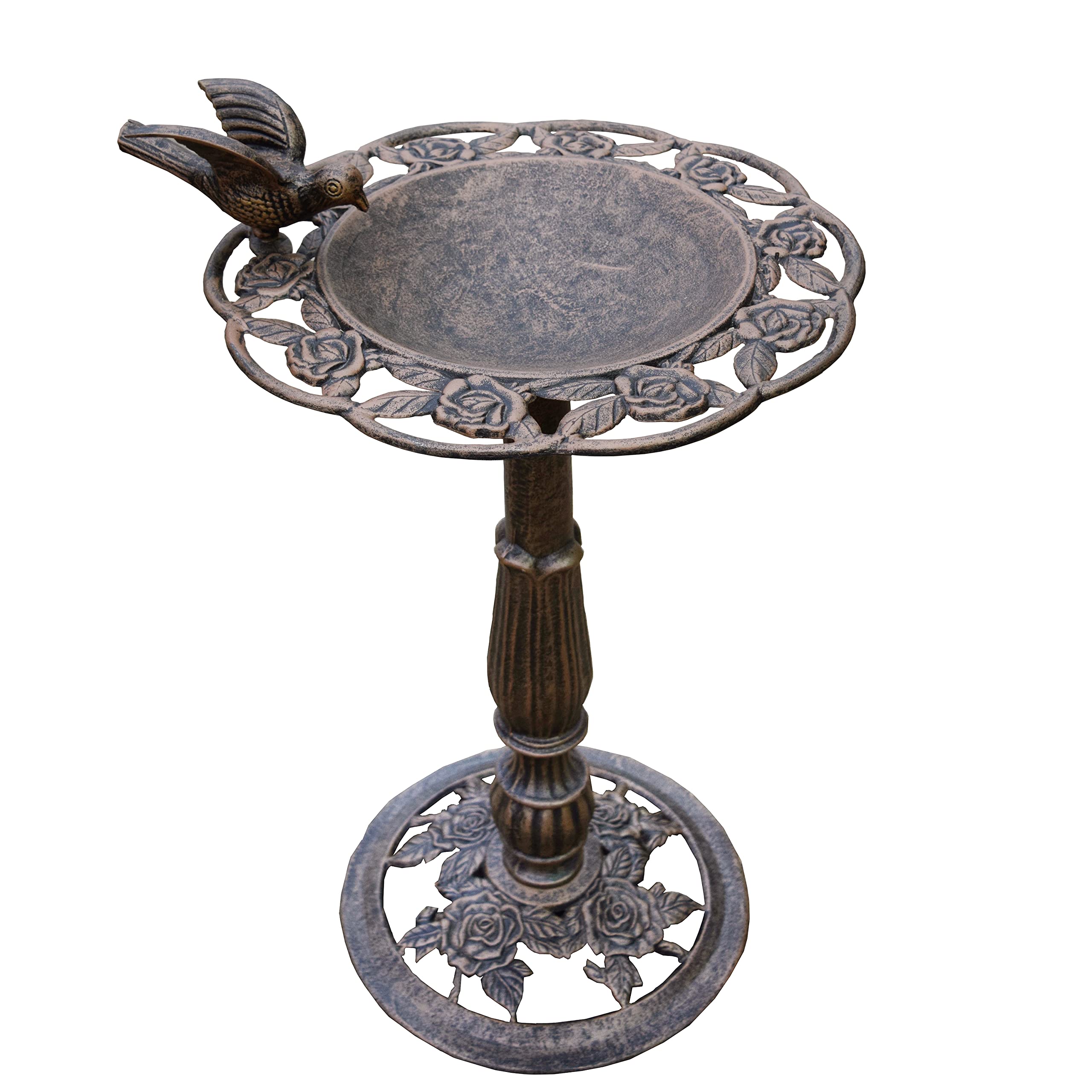 Oakland Living Rose Bird Bath - Elegant Garden Decor for Outdoor Bird Watching & Relaxation
