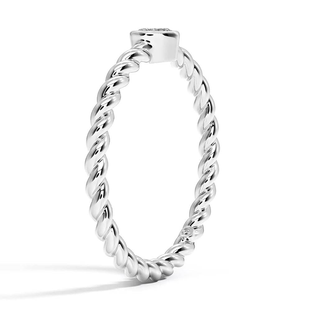 Lab Grown Heart Shaped Diamond Rope Promise Ring for Women - 14K White Gold Engagement Ring, Anniversary Gift for Her - Perfect for Valentine's Day, Proposals & Special Occasions