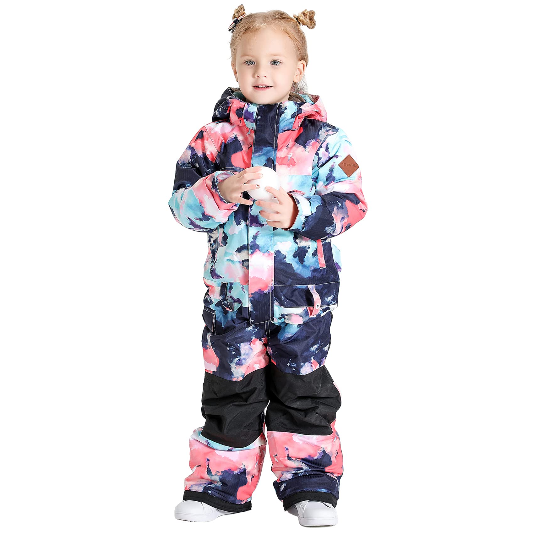 GSOU SNOW Kids Waterproof Ski Suit - Boys & Girls One-Piece Snowsuit for Skiing, Snowboarding & Outdoor Winter Activities | Warm Winter Coveralls for Snow Play & Cold Weather Adventures