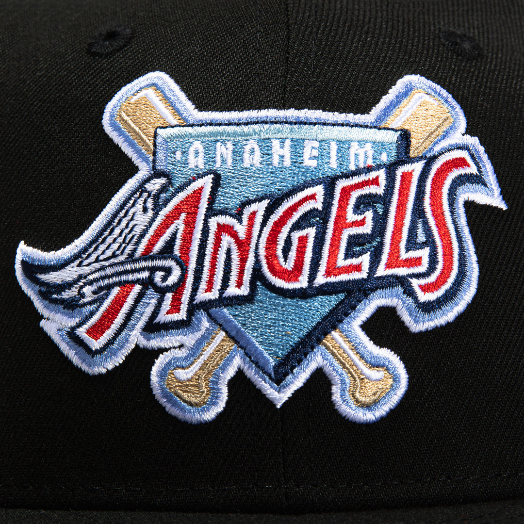 New Era 59Fifty Black Los Angeles Angels 40th Anniversary Patch Snapback Trucker Hat - Adjustable Baseball Cap for Men & Women - Perfect for Baseball Games, Sports Events & Casual Wear