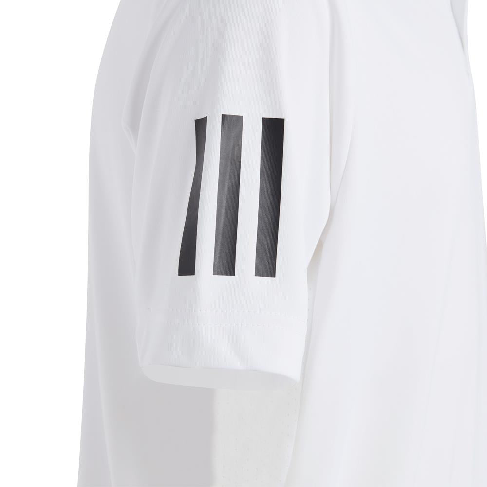 Adidas Boys Club 3 Stripe Polo Shirt - White | Classic Cotton Casual Wear for Kids | Perfect for School, Sports & Everyday Outfits
