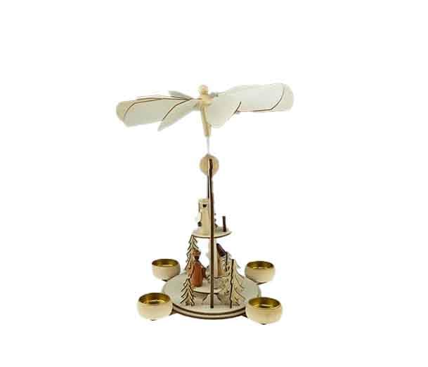 Clever Creations 21-Inch Brown Two-Tier Wooden Nativity Christmas Pyramid - Traditional Holiday Decoration for Shelves, Tables & Mantels - Perfect for Home, Office & Church Christmas Decor