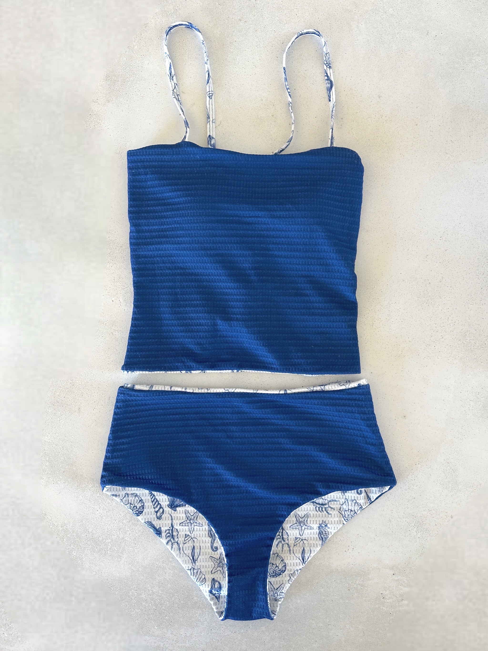 Saylor Blue Reversible Tankini Swimsuit for Women - 2-in-1 Bikini Top & Swim Bottom - $86 - Perfect for Beach, Pool & Summer Vacations