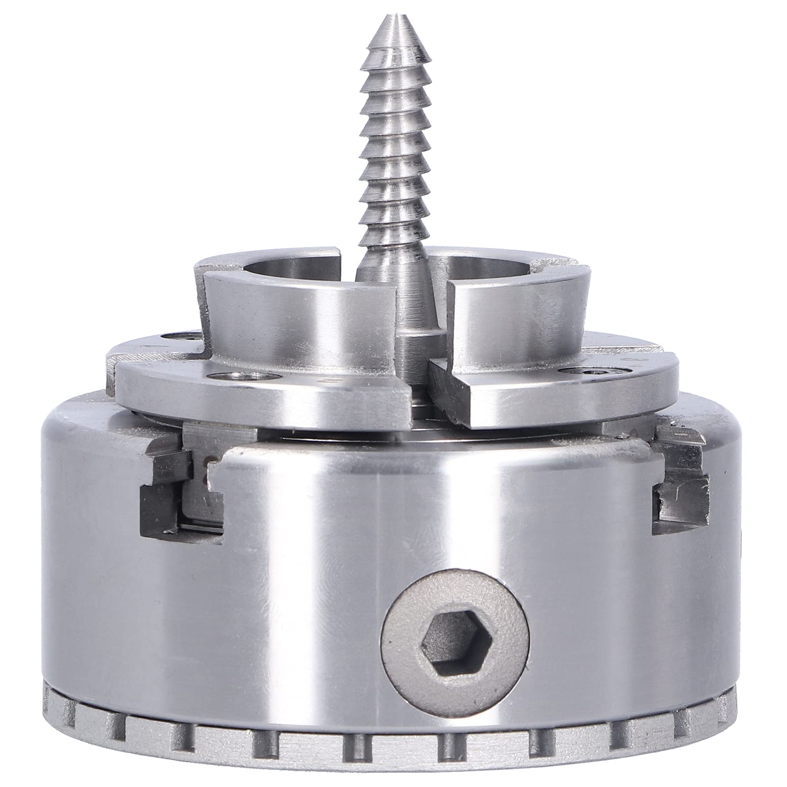 Self Centering Lathe Chuck 4in 4 Jaw M33 Mount for Woodworking & Metalworking – Perfect for Power Lathes, DIY Projects, and Precision Machining