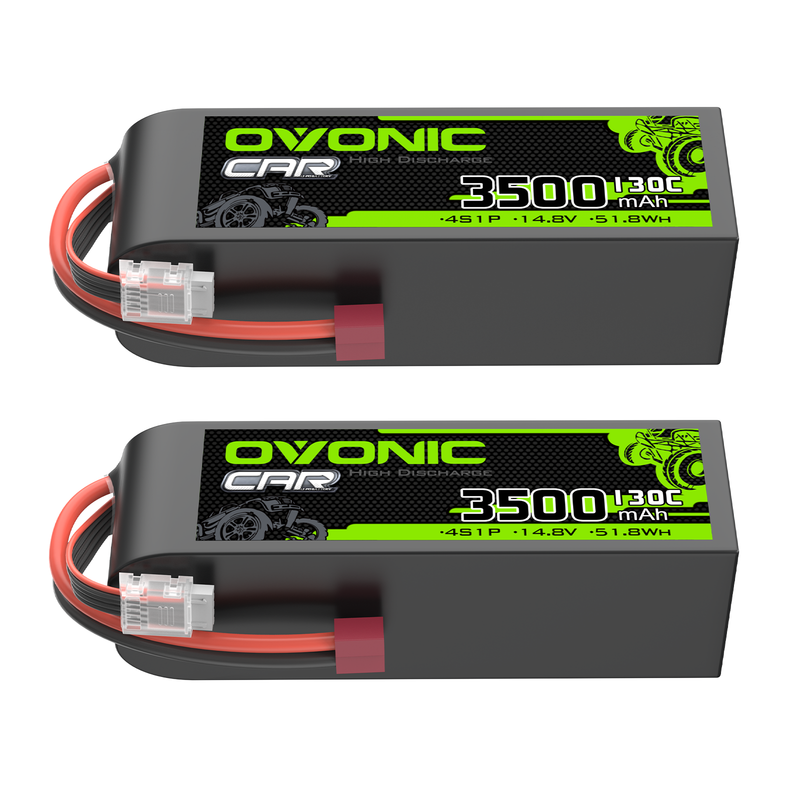 OVONIC 4S 14.8V 3500mAh 130C LiPo Battery with T Plug for 1/8 & 1/10 Scale RC Cars, Trucks, and Airplanes - High Performance Power for Racing, Off-Roading, and RC Flying