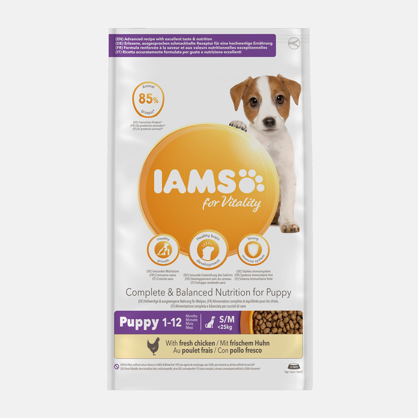 IAMS Vitality Small & Medium Breed Puppy Dry Dog Food with Real Chicken - High Protein Nutrition for Growing Puppies | Perfect for Active Puppy Training & Daily Meals