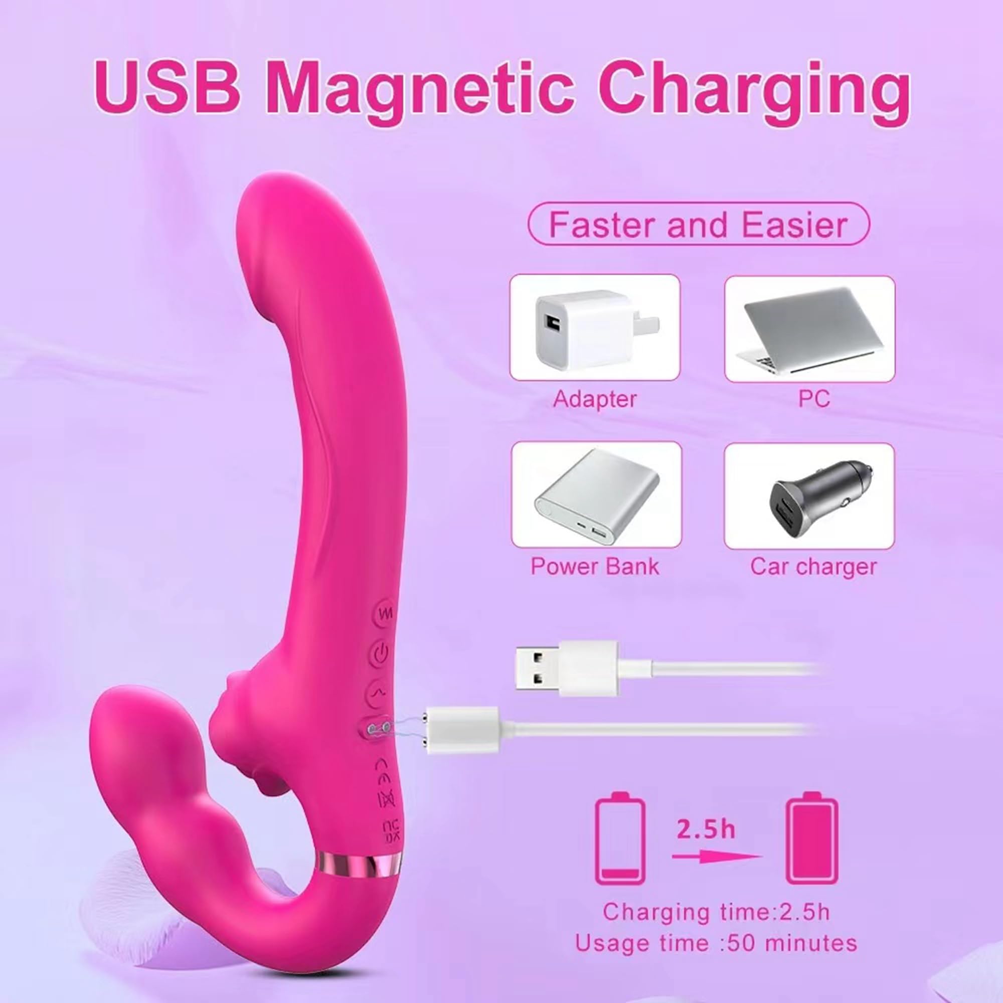 Premium G-Spot Vibrator & Clitoral Stimulator - 10 Vibration Modes & 5 Flapping Speeds for Intense Dual Pleasure | Waterproof Silicone Adult Toy for Women, Couples & Lesbian Play | Enhance Solo Play, Foreplay & Couples Intimacy