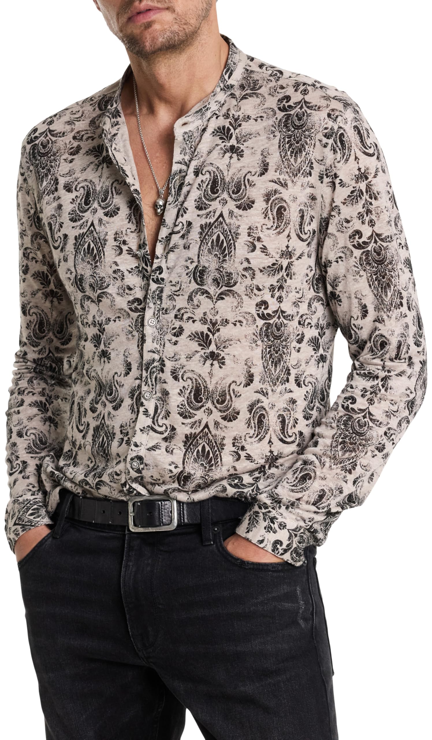 John Varvatos Men's Padria Button-Down Shirt | Premium Cotton Dress Shirt for Business & Casual Wear | Office, Date Night & Special Occasions