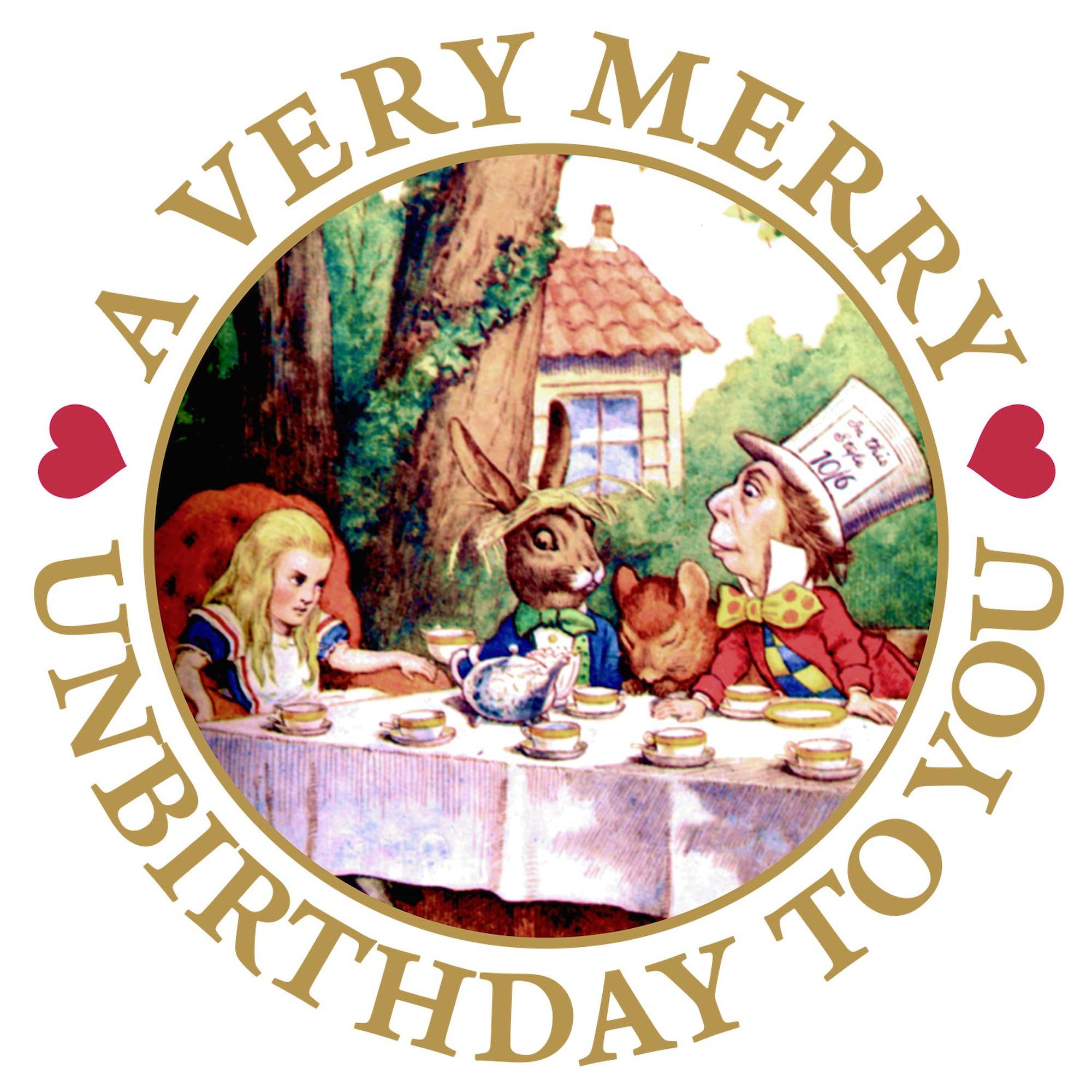 A VERY MERRY UNBIRTHDAY Rectangle Sticker - Durable Bumper Sticker & Car Decal for Vehicles, Laptops, Water Bottles - Perfect for Birthday Parties, Alice in Wonderland Fans & Unique Gift Ideas