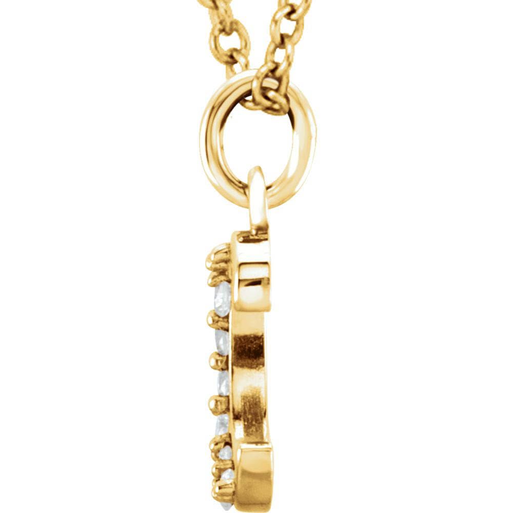 14k Yellow Diamond Initial 'c' Necklace - Elegant Gift for Her