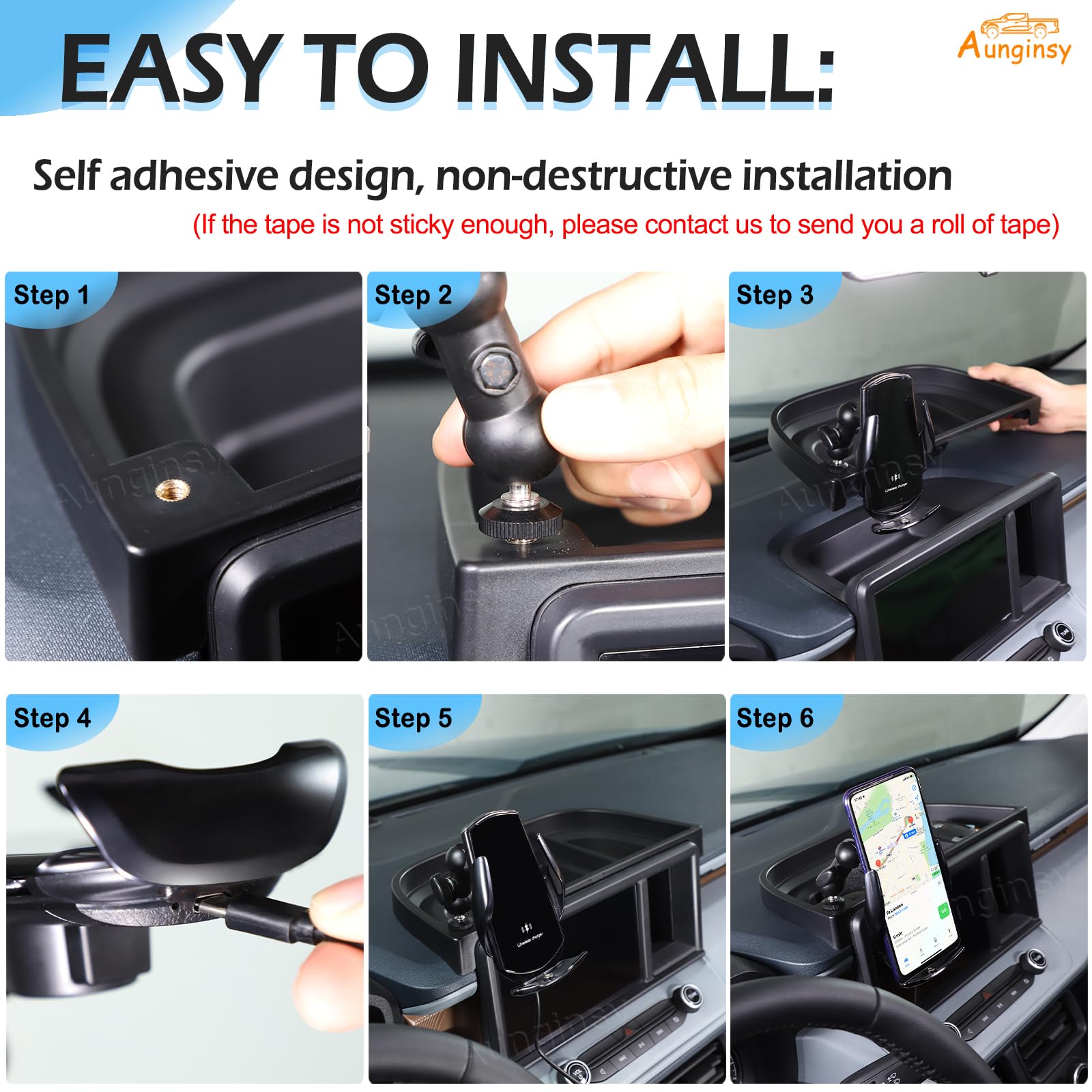 2022-2024 Ford Maverick Car Dashboard Storage Organizer Tray | Auto Center Console Organizer with Phone Holder | Perfect for Road Trips & Daily Commute