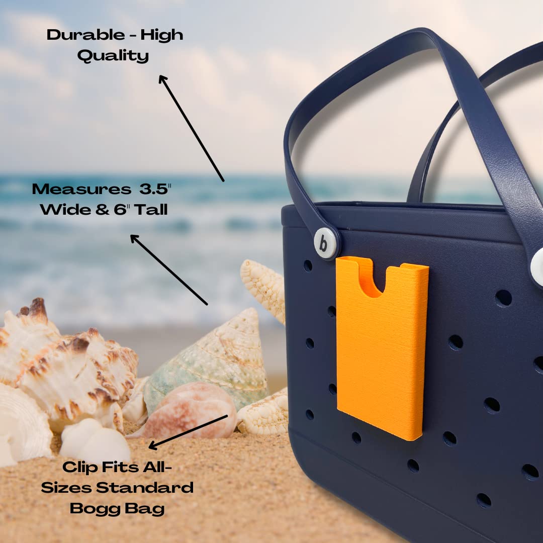 BAGLETS Phone Holder Charm for Bogg Bags | Secure Phone Accessory for Tote Bags | USA-Made Orange Phone Strap | Perfect for Beach, Shopping & Travel