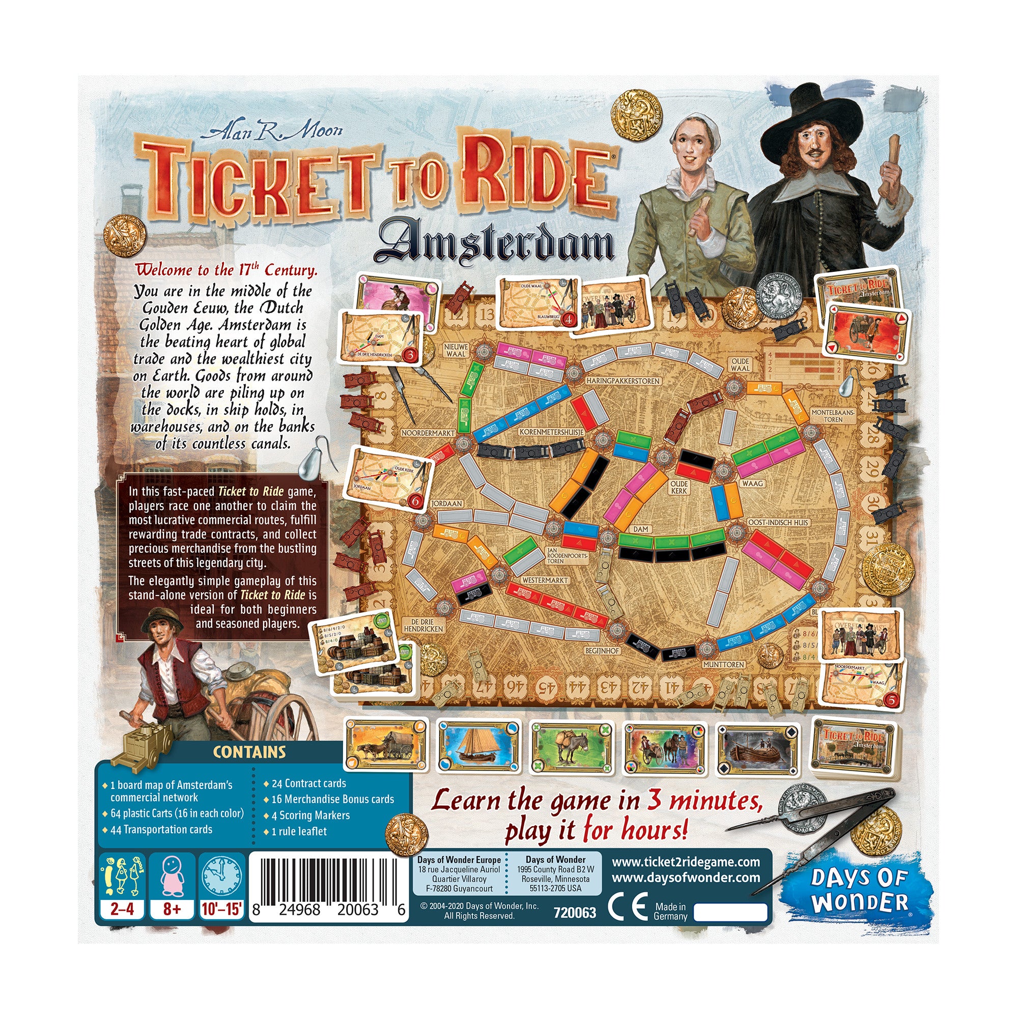 Ticket to Ride Amsterdam Board Game - Fast-Paced Strategy Game for Families & Friends - Perfect for Game Nights & Travel Adventures