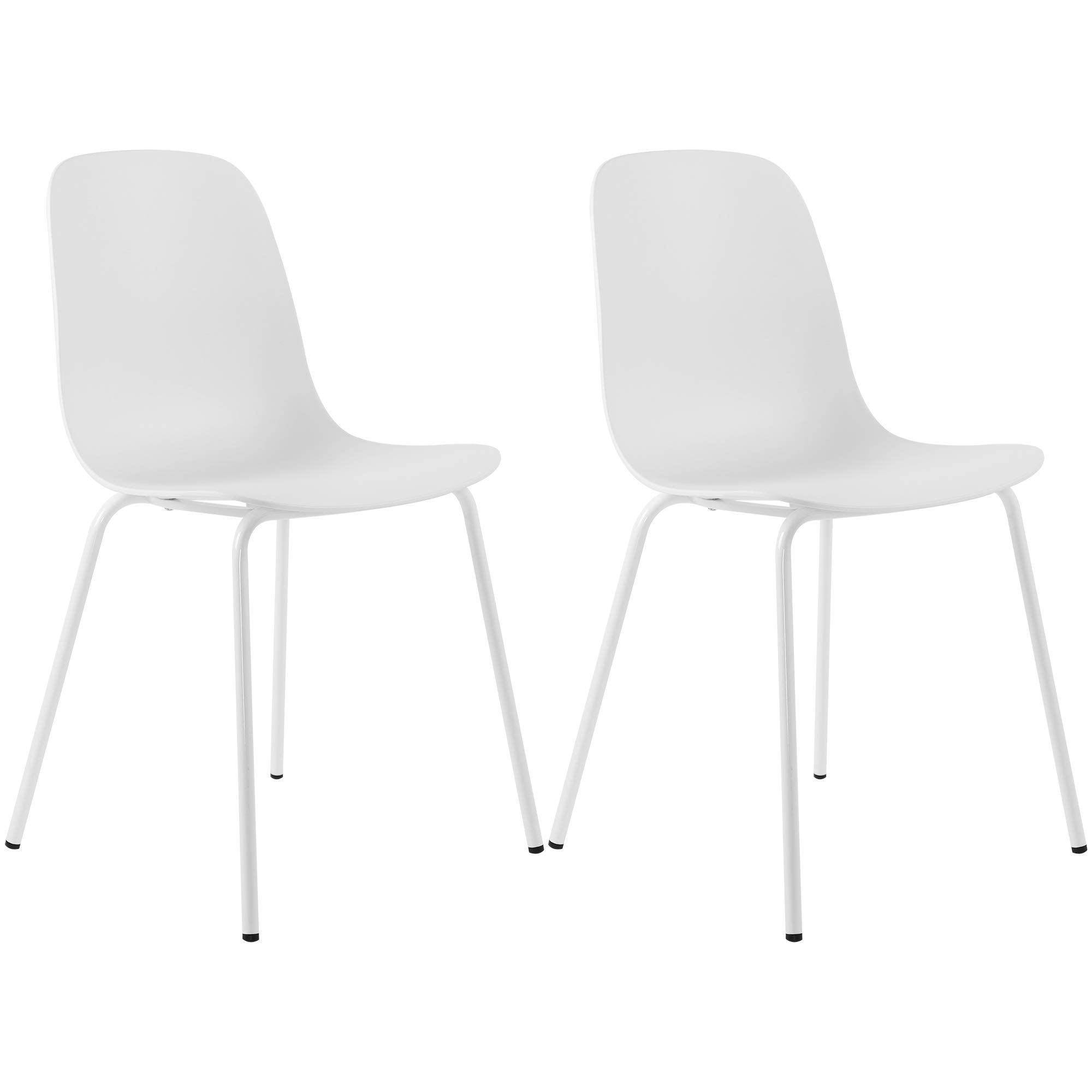 THKSBOUGHT Set of 2 Modern Dining Chairs with Sturdy Legs - Matte White Kitchen & Living Room Accent Chairs for Dining Table, Breakfast Nook, and Home Decor