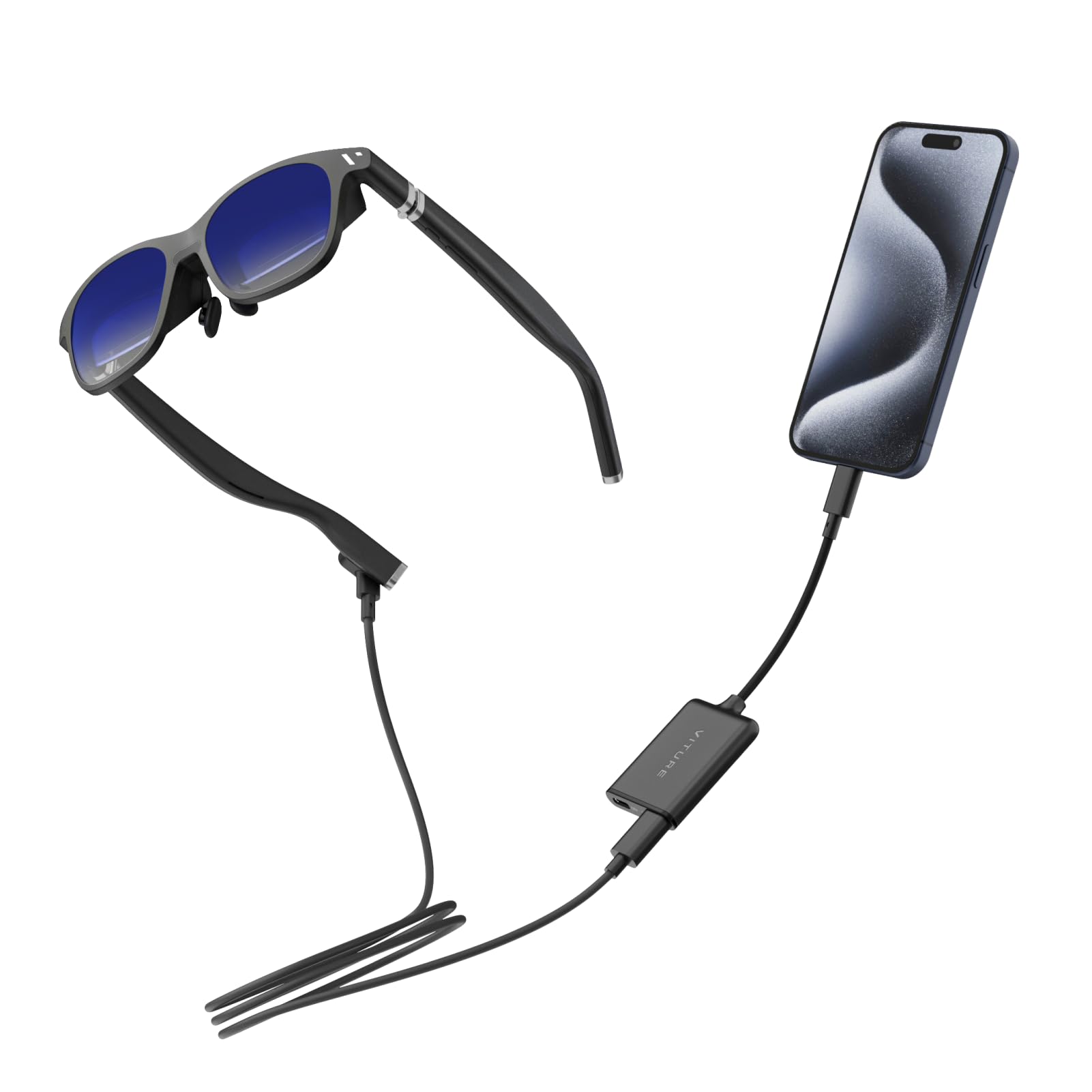 VITURE One XR Glasses for iPhone 16/15 with USB-C Charging Adapter - 3DoF VR Headset for Spatial Video, Multi-Screen Display & 1-Click 3D | Perfect for Gaming, Movies & Virtual Reality Experiences