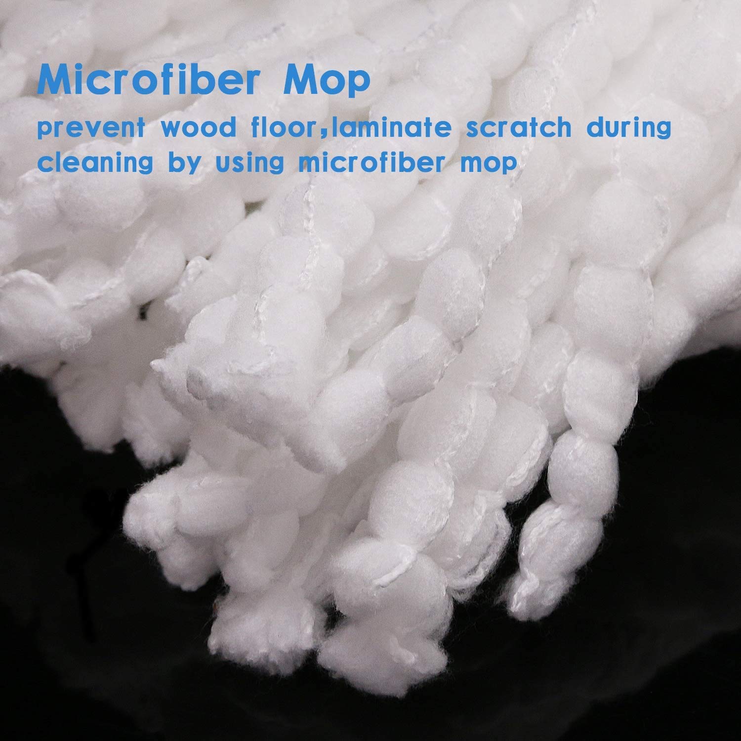 3 Pack Spin Mop Replacement Heads - Compatible with Hurrica, Mopnad, Cassabel & 360 Spin Mop Systems - Microfiber Mop Refills (3pc, White) - Perfect for Hardwood Floors, Tile & Kitchen Cleaning
