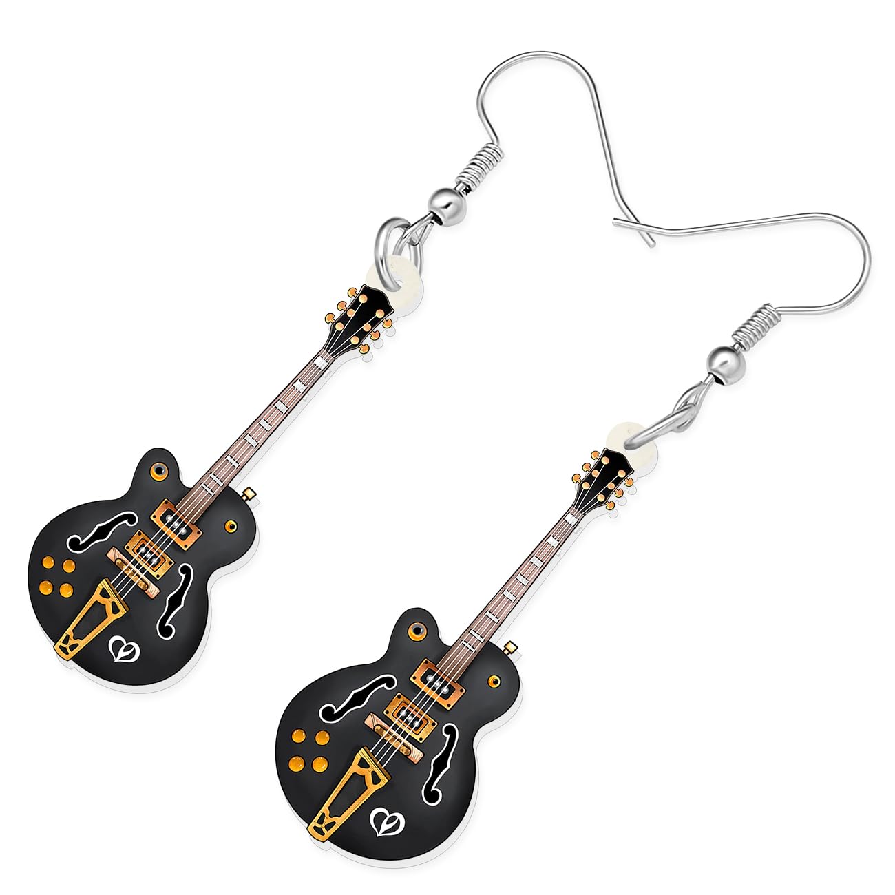 Stylish Acrylic Bass Guitar Earrings for Women - Cute Music-Themed Dangle Jewelry, Perfect Gift for Musicians & Music Lovers - Great for Concerts, Parties & Everyday Wear