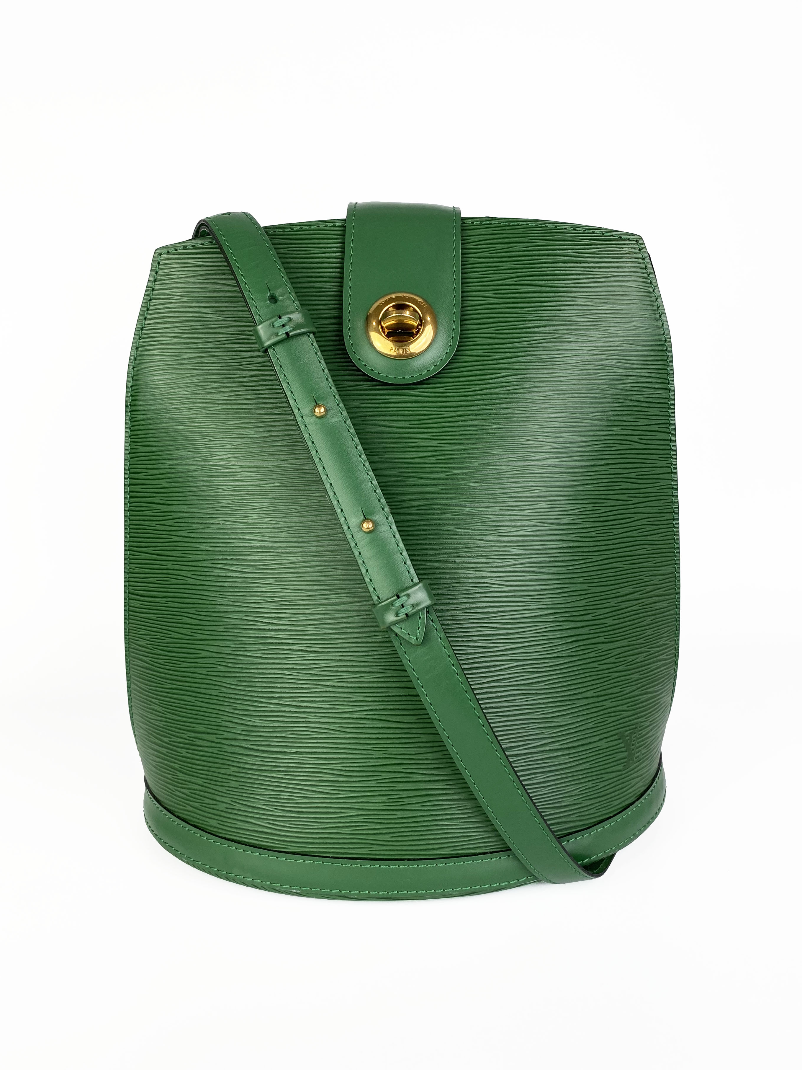 Authentic Louis Vuitton Vintage Green Epi Leather Bucket Bag Handbag for Women | Luxury Designer Shoulder Bag for Travel, Shopping & Everyday Use