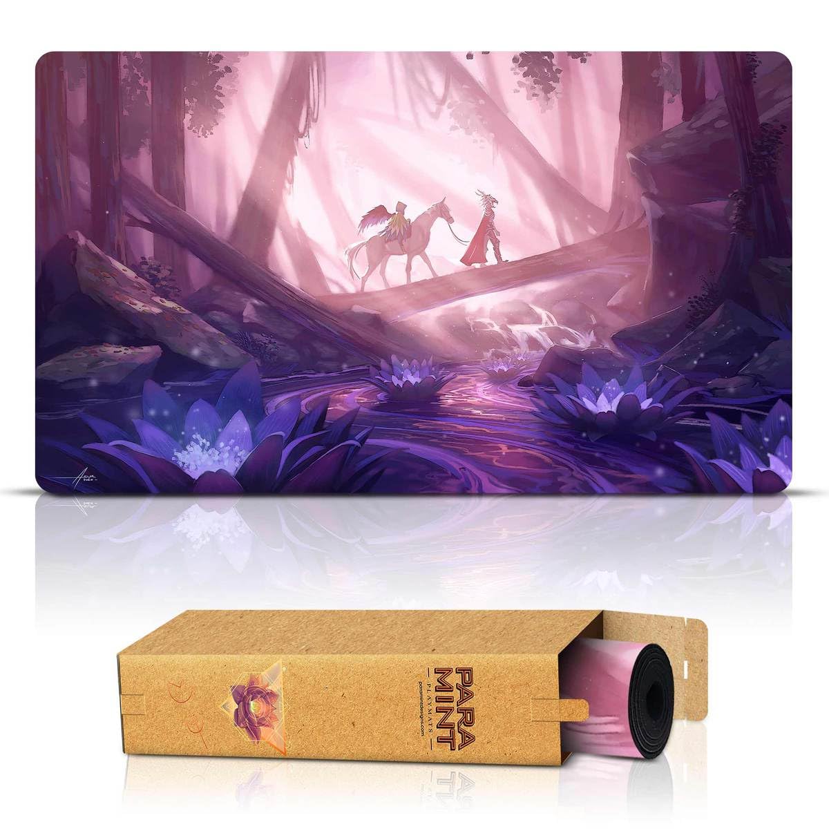 Lotus Quest Swamp Stitched MTG Playmat | Magic The Gathering & YuGiOh Game Mat | Premium TCG Accessories with Original Art | Perfect for Tournaments & Casual Play