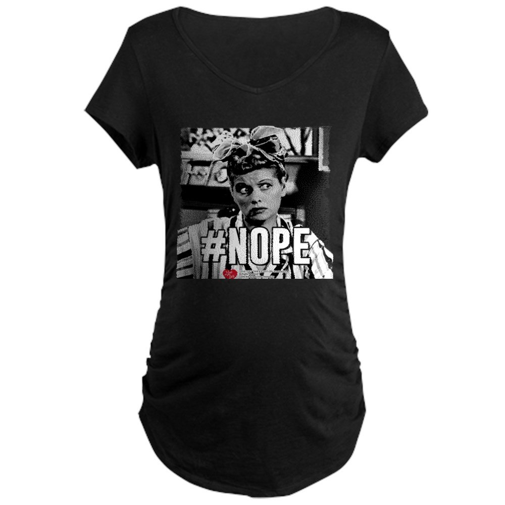 I Love Lucy #Nope Maternity Dark T-Shirt - Funny Pregnancy Tee for Women | Perfect for Baby Showers, Maternity Photos & Casual Wear