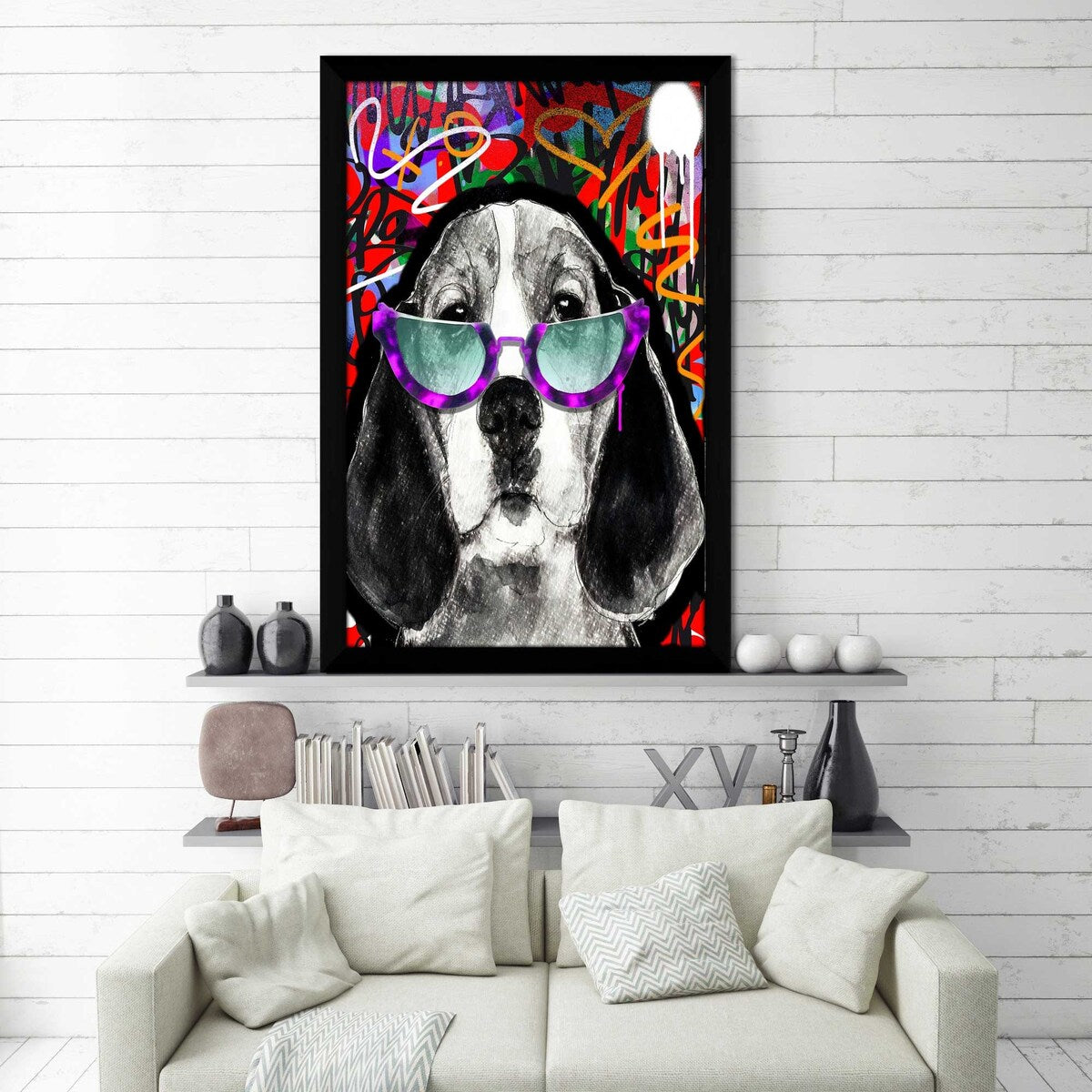 Beagle Nerd by Jodi - Funny Dog Lover Acrylic Wall Art Print - Perfect for Home Office Decor & Gifts for Dog Lovers