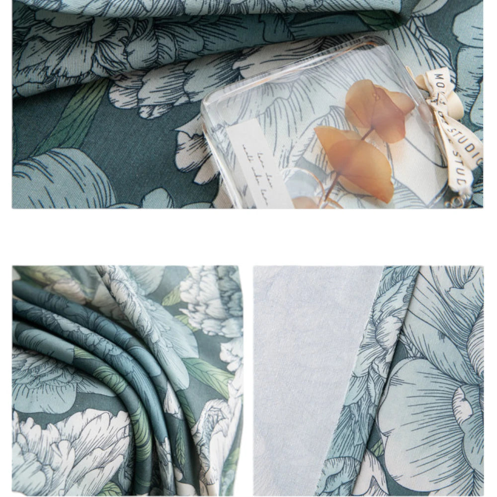 Esme Botanical Sketch Peony Blackout Curtains for Bedroom - Custom Printed Window Treatments for Nursery, Living Room & Home Decor
