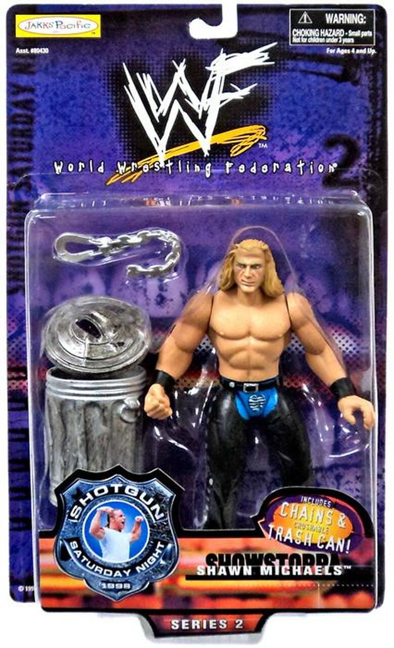 Vintage 1999 WWF Jakks Pacific Shotgun Saturday Night Series 2 Shawn Michaels Action Figure - Collectible Wrestling Toy for WWE Fans & Memorabilia Collectors - Perfect for Display, Play & Nostalgic Gift Giving