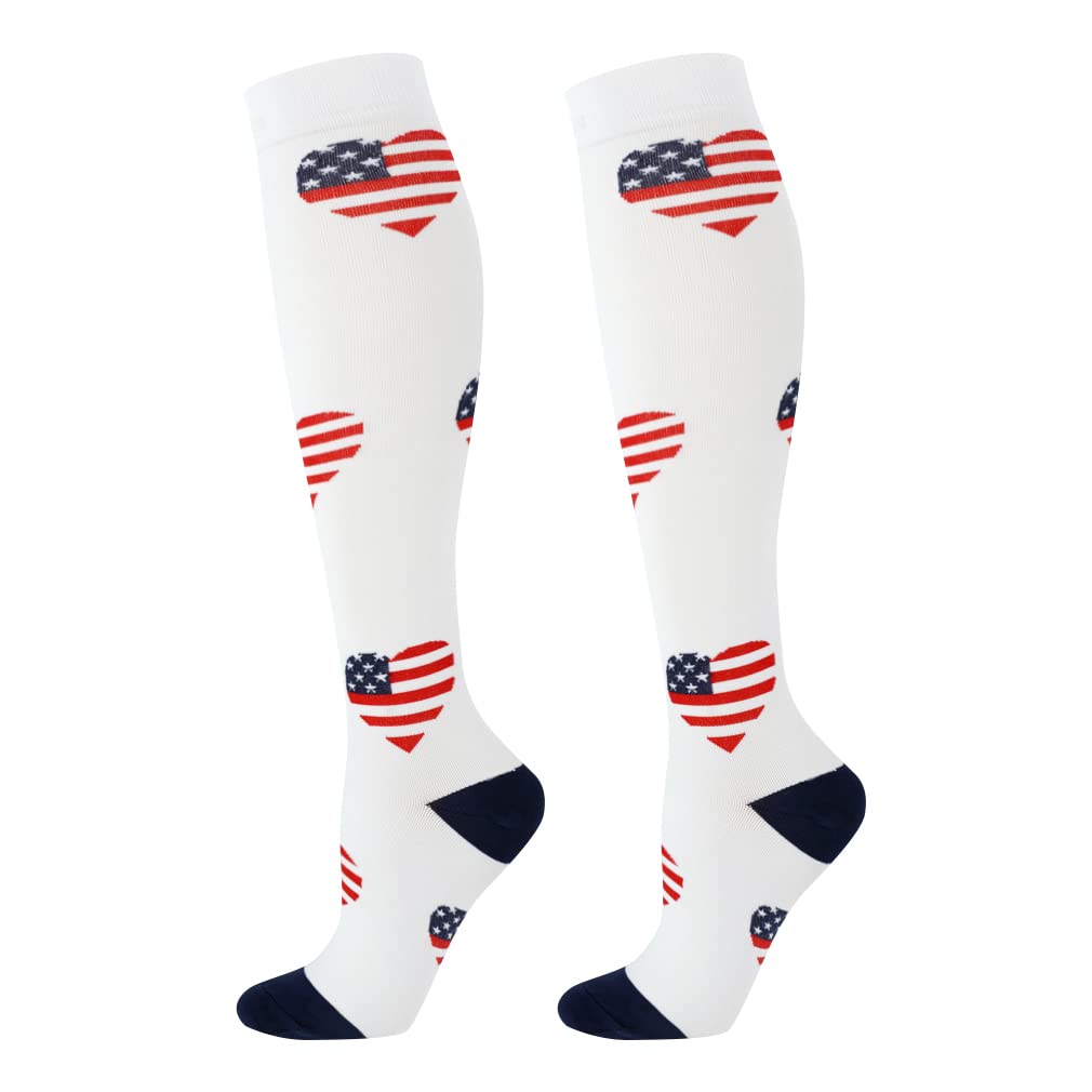 Junely Women's Compression Socks - Knee High Support Socks for Running, Nursing, Pregnancy & Travel - Breathable & Comfortable for All-Day Wear at Work, Gym or Outdoor Activities