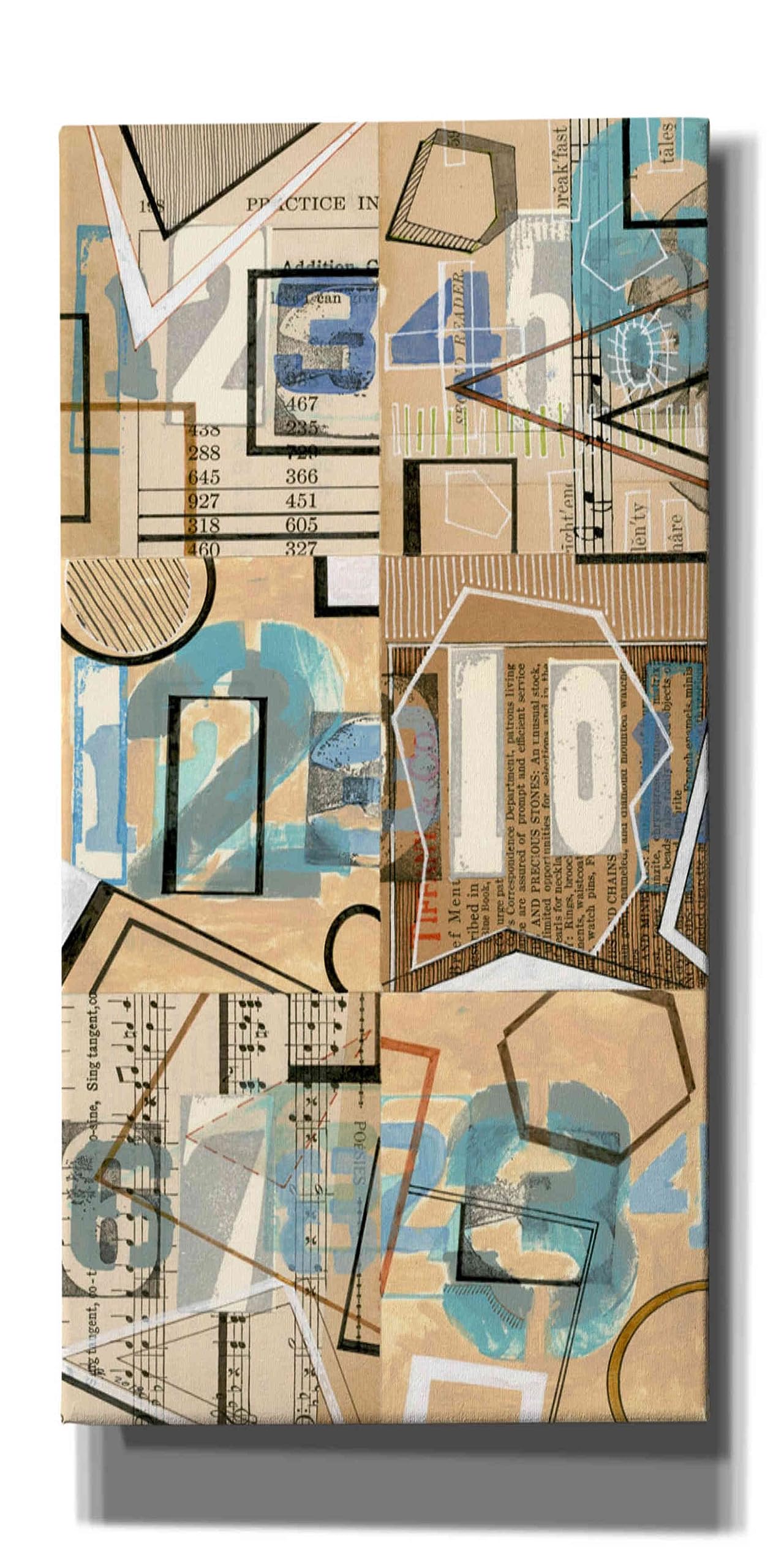 Nikki Galapon 'Numbers I' Graffiti Canvas Wall Art - 12x24 Inches Modern Abstract Painting for Living Room, Bedroom & Office Decor