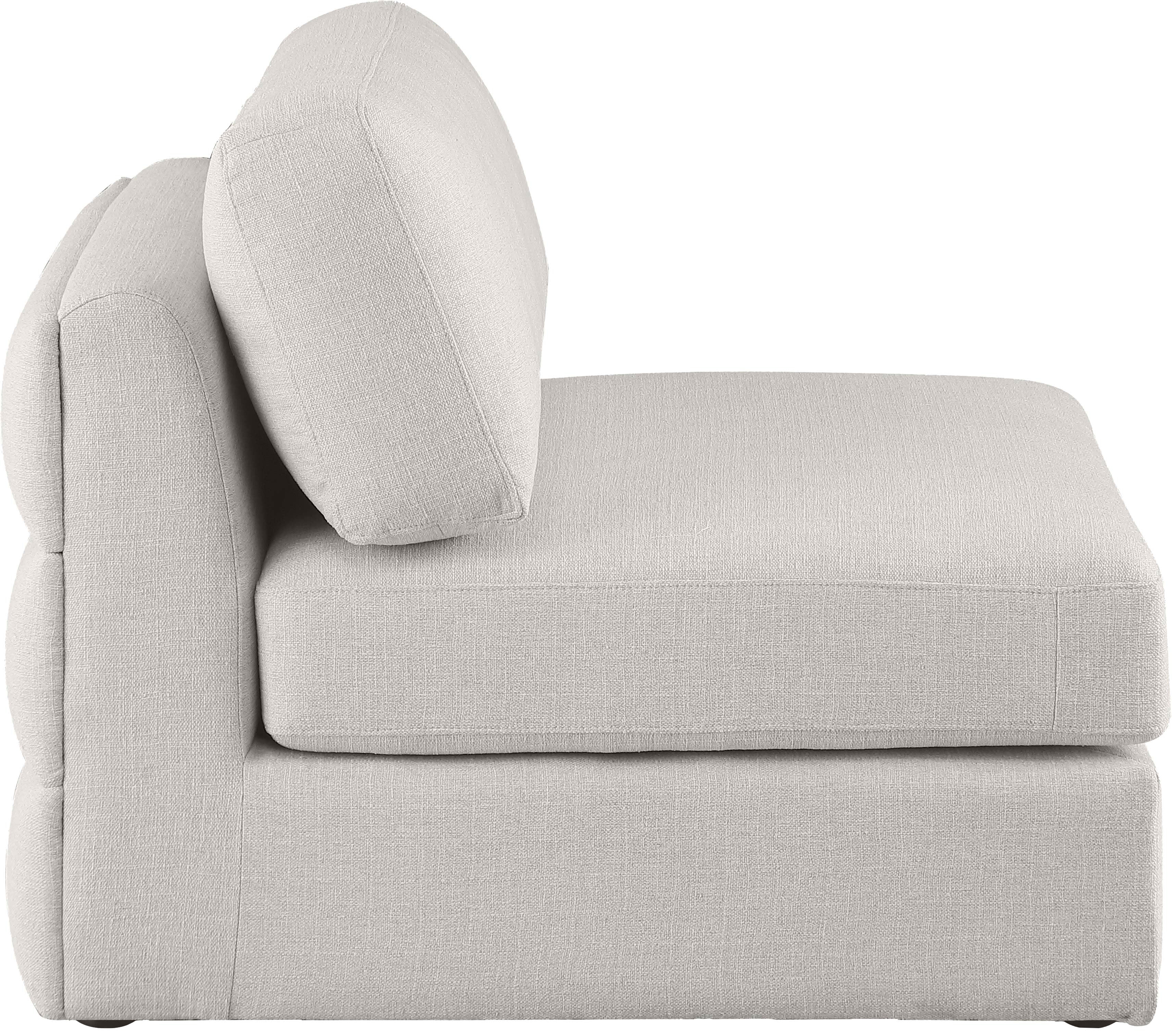 Beckham Durable Linen Textured Fabric Armless Chair - Modern Home Office & Living Room Accent Furniture for Relaxing & Decor