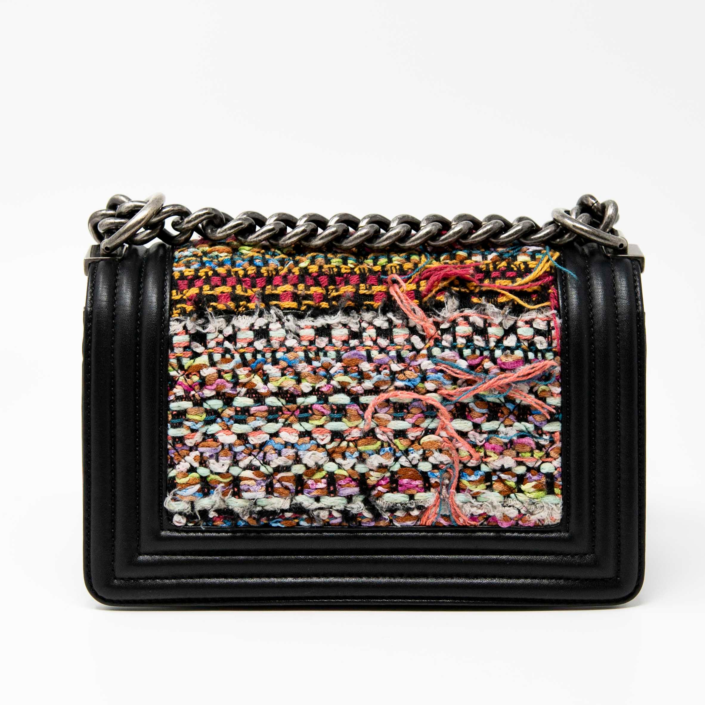 Chanel Multicolour Tweed Small Boy Bag - Luxury Designer Handbag for Women | Perfect for Parties, Weddings & Special Occasions