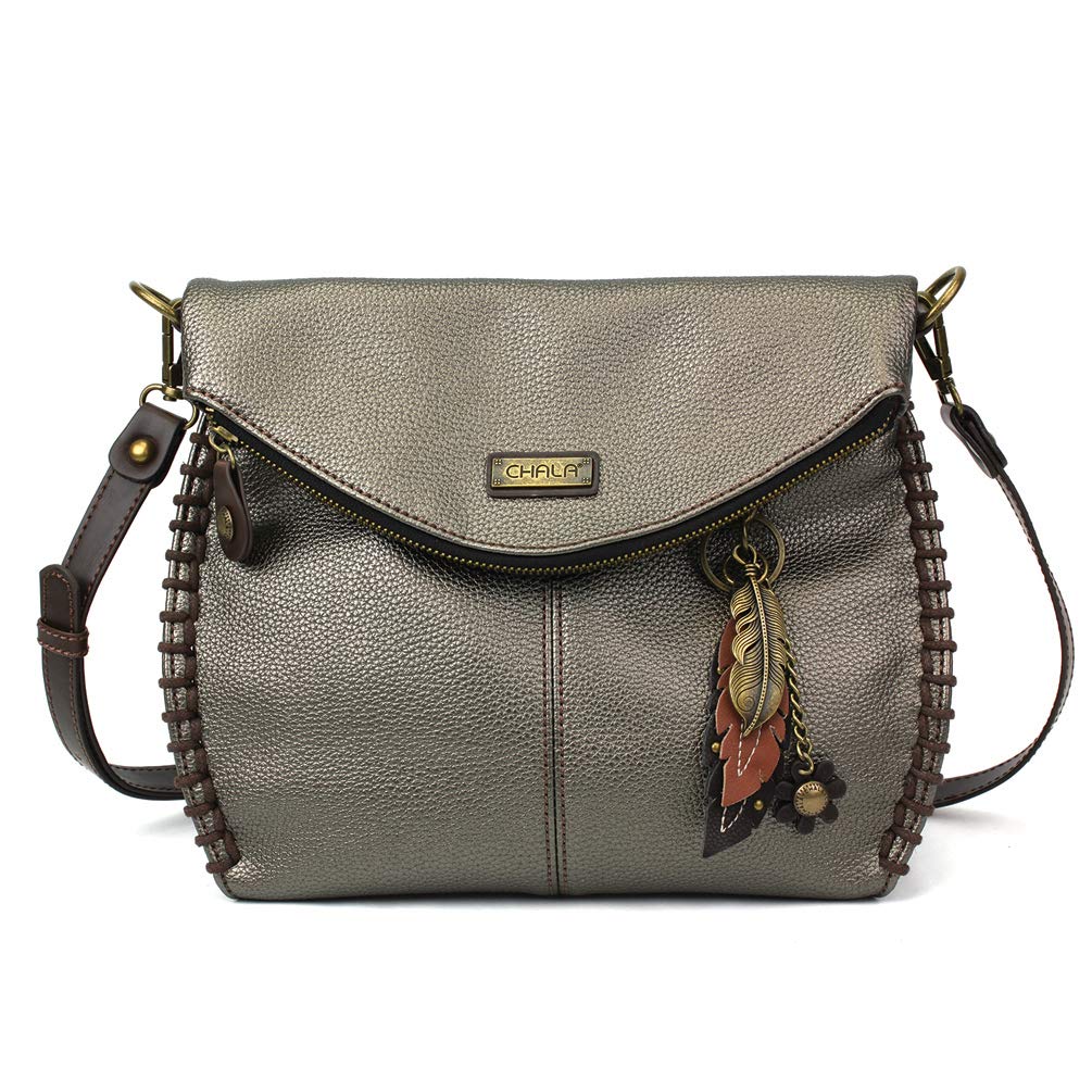 Stylish Chala Crossbody Bag for Women - Feather Design with Flap Top & Secure Zipper Closure | Perfect for Everyday Use, Travel, and Casual Outings