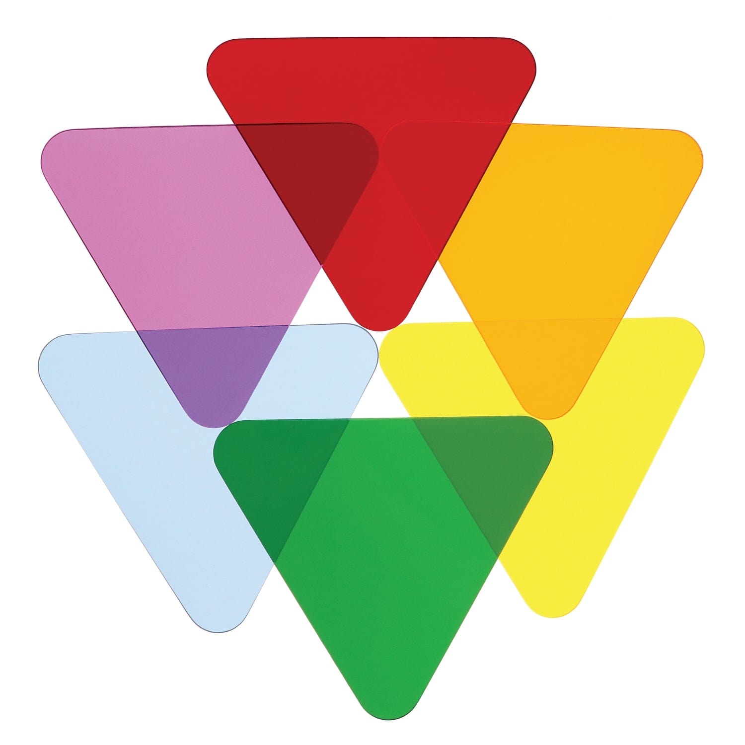 Vibrant Color Wheel Triangles Set of 6 - Perfect for Art Class, DIY Projects & Home Decor