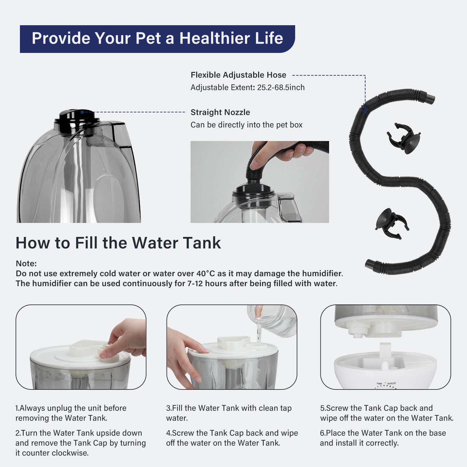 4 Liter Reptile Humidifier for Terrariums - Automatic Misting System for Lizards, Snakes & Amphibians - Ideal for Tropical Habitat & Pet Enclosure Humidity Control