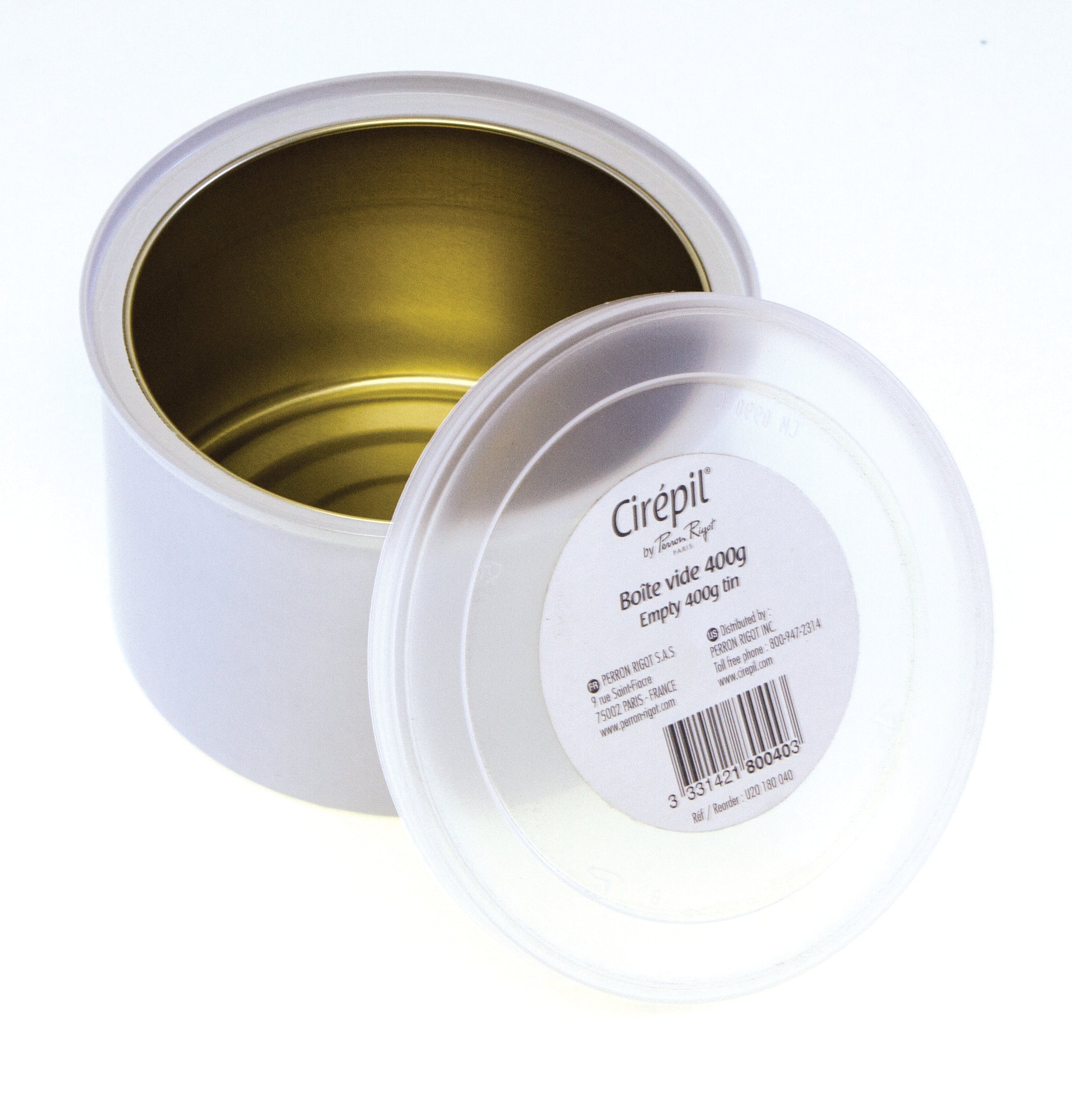Cirepil 14 oz Empty Wax Tin for Hair Removal - Refillable Metal Container for Waxing, Sugaring & Beauty Salon Use