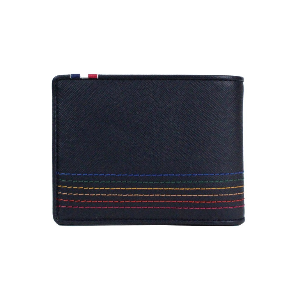 CASTELBAJAC Sest Bi-fold Wallet 027603 Black - Slim Leather Billfold for Men & Women - Perfect for Everyday Use, Travel, and Business