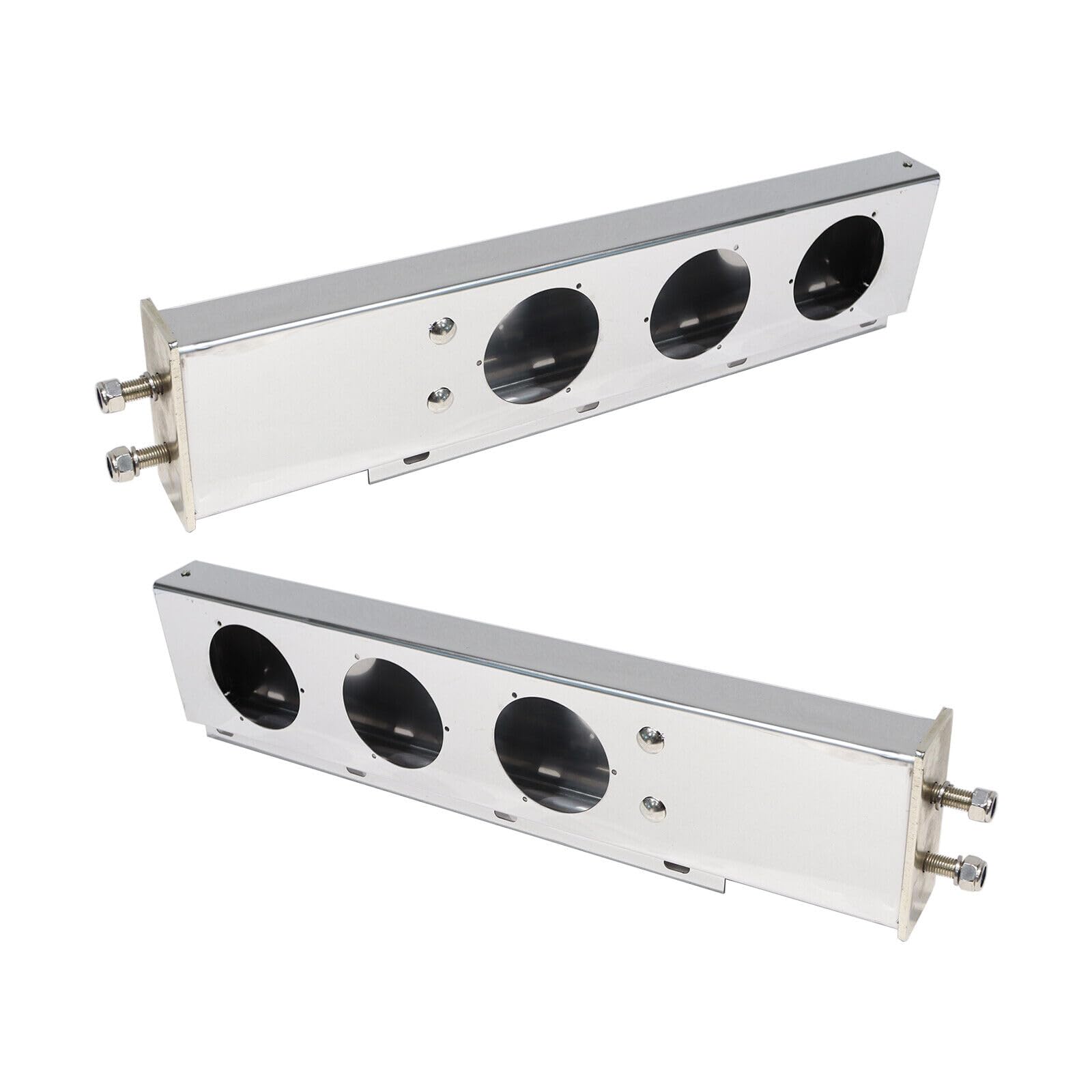 Pair (2) Heavy Duty Stainless Steel Mud Flap Hangers with Light Cut Out - 2.5