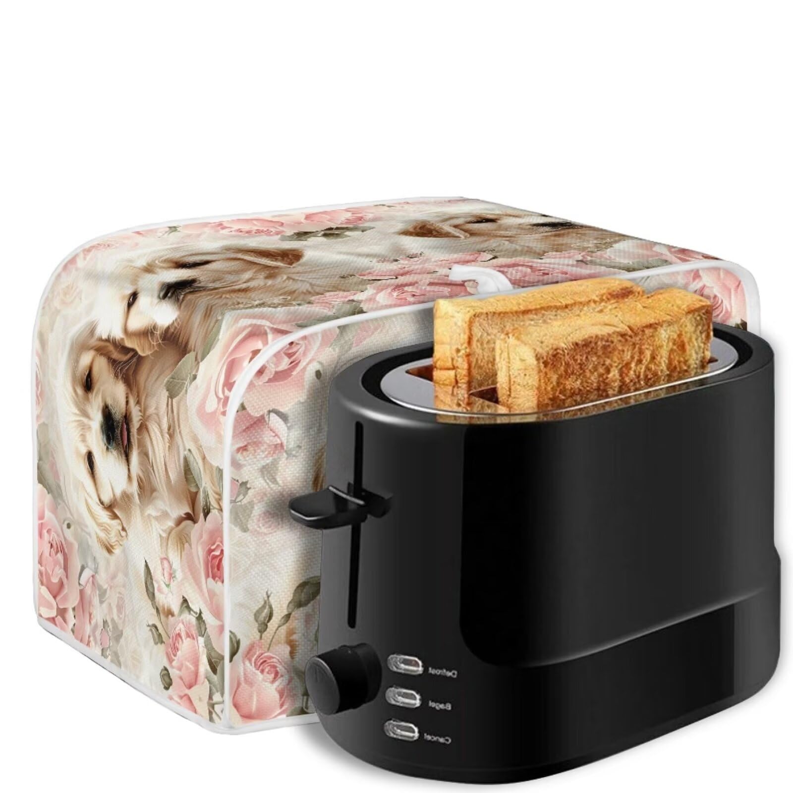 Golden Retriever Toaster Oven Cover for 4-Slice Toasters - Dust & Fingerprint Protection, Machine Washable Bakeware Protector - Perfect for Kitchen Countertop & Small Appliance Protection