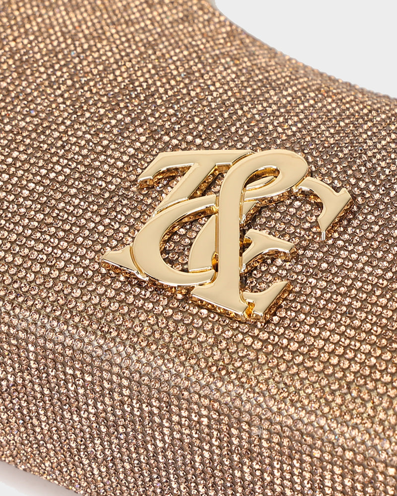 Sparkly Gold Crescent Moon Crossbody Bag for Women - Perfect for Parties, Concerts & Night Out