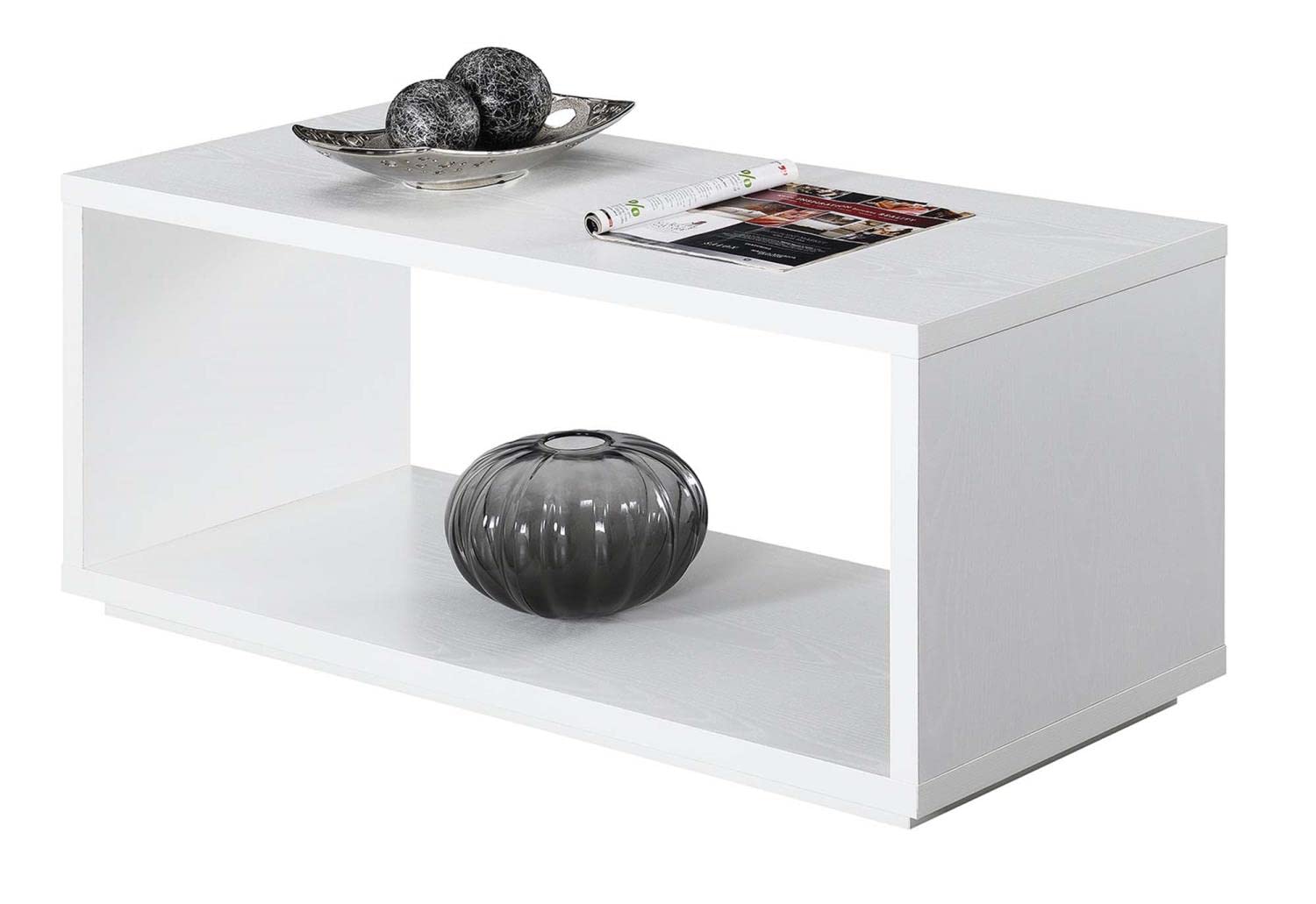Convenience Concepts Northfield Admiral Coffee Table - White Wooden Living Room Table for Home Decor, Perfect for Living Room, Lounge & Office Use