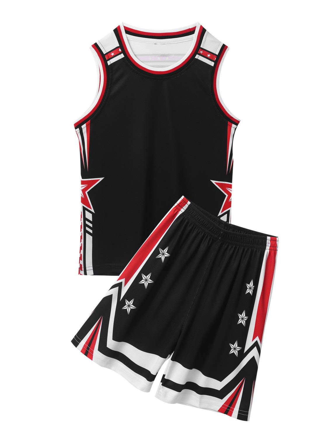 Kids Basketball Jersey and Shorts Set - Team Training Uniform for Boys & Girls - Breathable Sportswear for Youth Basketball Practice, Games, and School Sports