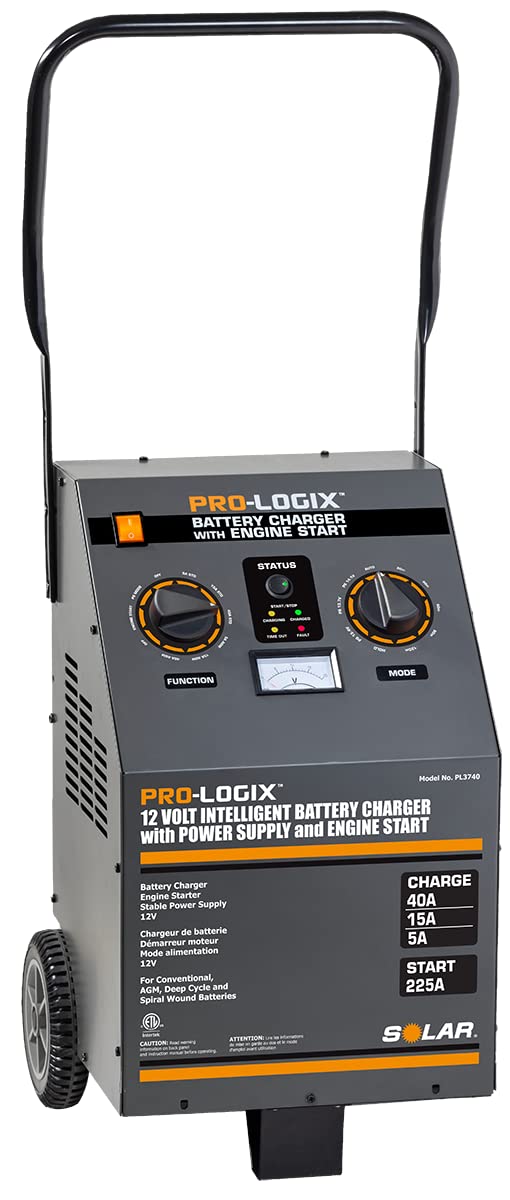Clore Automotive PL3740 12V Smart Battery Charger with Engine Start & Power Supply - Perfect for Cars, Trucks, SUVs & Marine Batteries