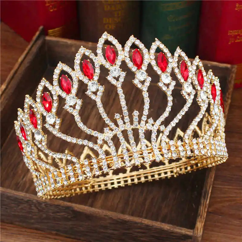 Crystal Queen Wedding Tiara Crown - Baroque Bridal Headpiece for Women | Elegant Bride Hair Jewelry Accessories for Weddings, Pageants & Special Occasions