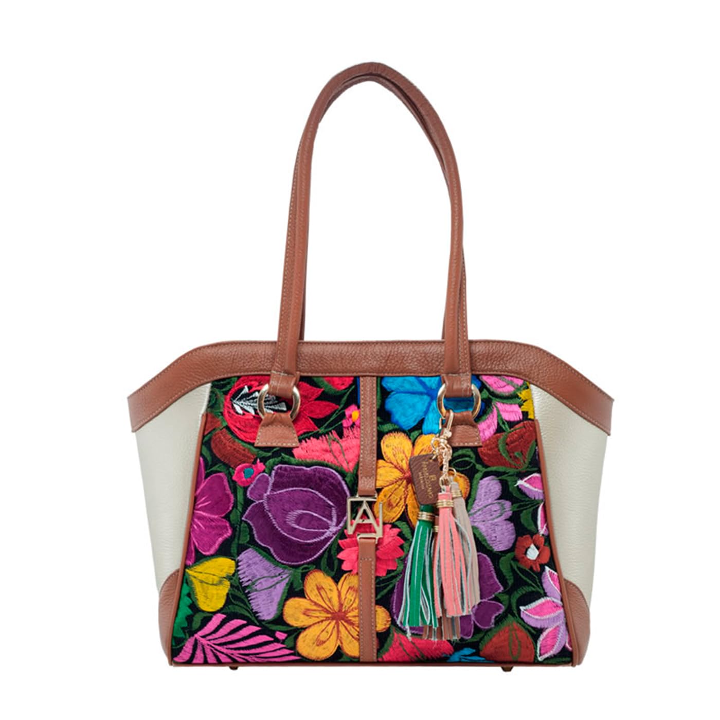 Genuine Leather Tote Bag for Women - Handcrafted Mayan Style Purse for Work & Travel