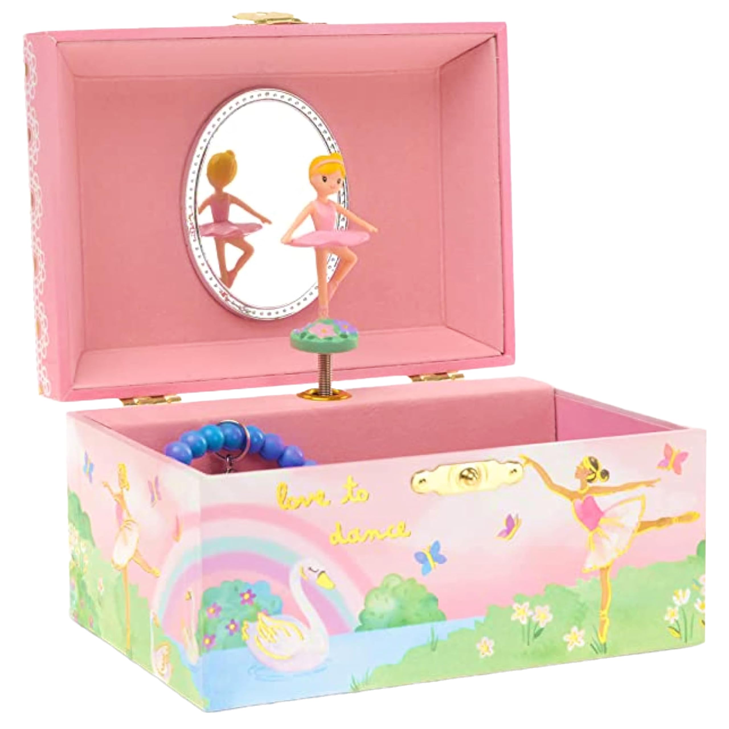 Ballerina Jewelry Music Box for Girls - Swan Lake Tune, Pink Keepsake Storage with Twirling Doll | Perfect Gift for Birthdays, Christmas & Dance Recitals
