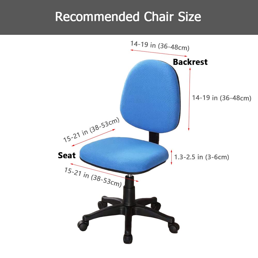 Melaluxe Stretch Jacquard Office Chair Cover - Removable & Washable Desk Chair Slipcover for Swivel Chairs (Coffee) - Perfect for Home Office, Conference Rooms & Workspaces