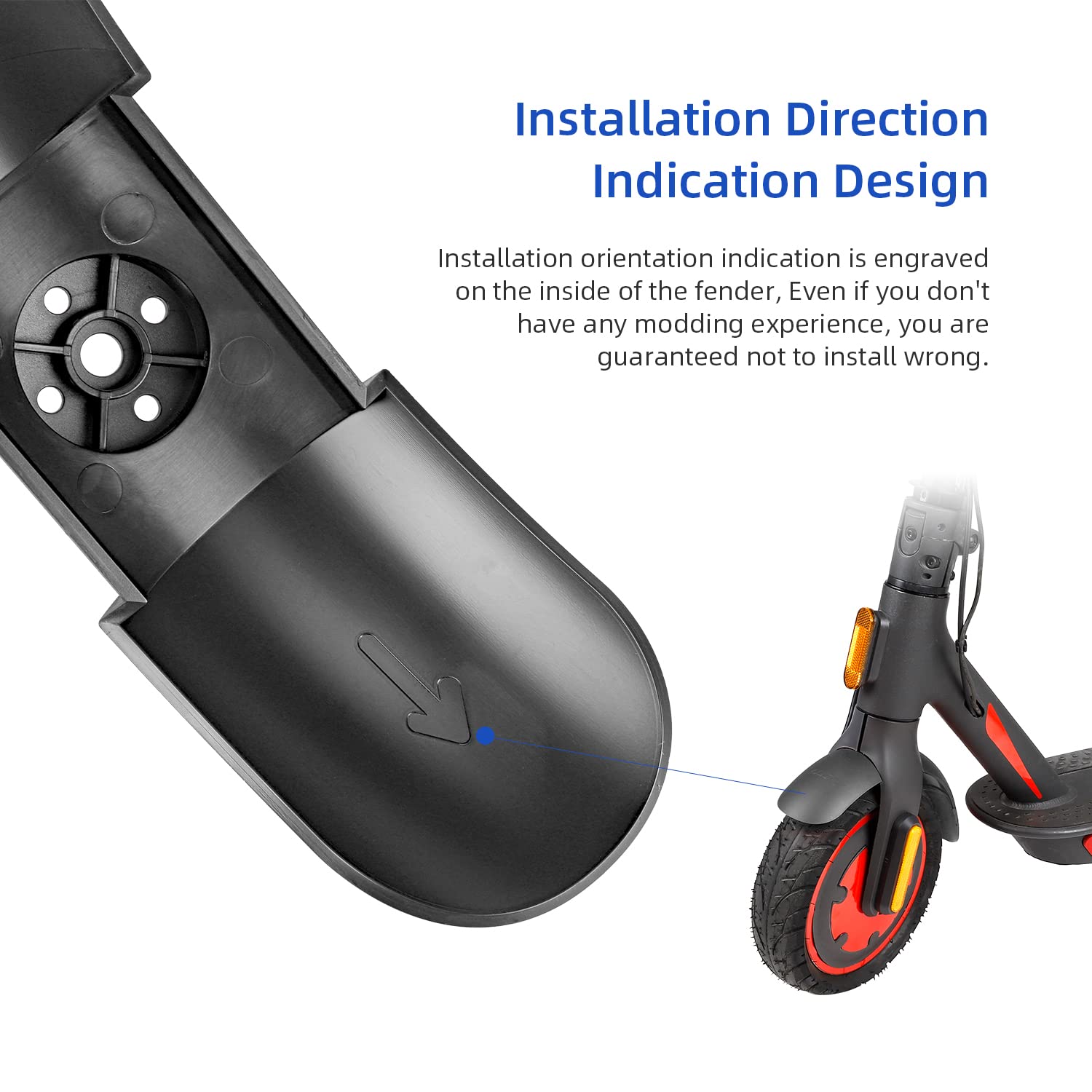 Ulip Scooter Front Fender Replacement Mudguard - Compatible with Xiaomi M365 Pro, 1S, Pro2, MI3 Electric Scooters (Gray) | Durable Protection Against Splashes & Debris for Urban Commuting