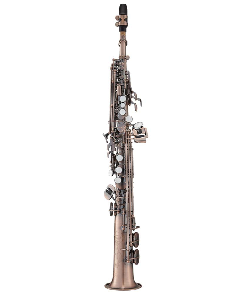 Antigua Winds SS4290 PowerBell Pro Bb Soprano Saxophone - Vintage Copper Finish | Professional Brass Instrument for Jazz, Classical & Solo Performances