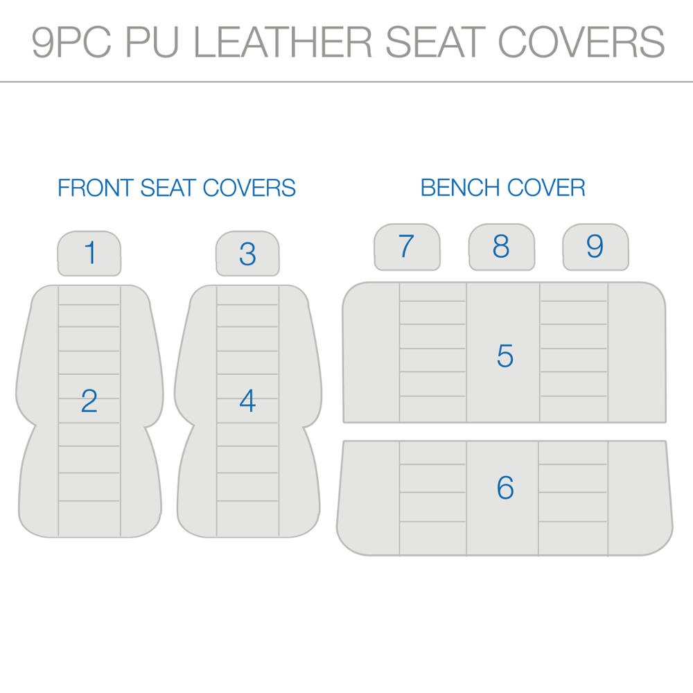 Premium Leatherette Car Seat Covers - Black PU Leather Auto Accessories for Cars, SUVs & Trucks | Waterproof & Comfortable Seat Protectors for Driving, Commuting & Road Trips