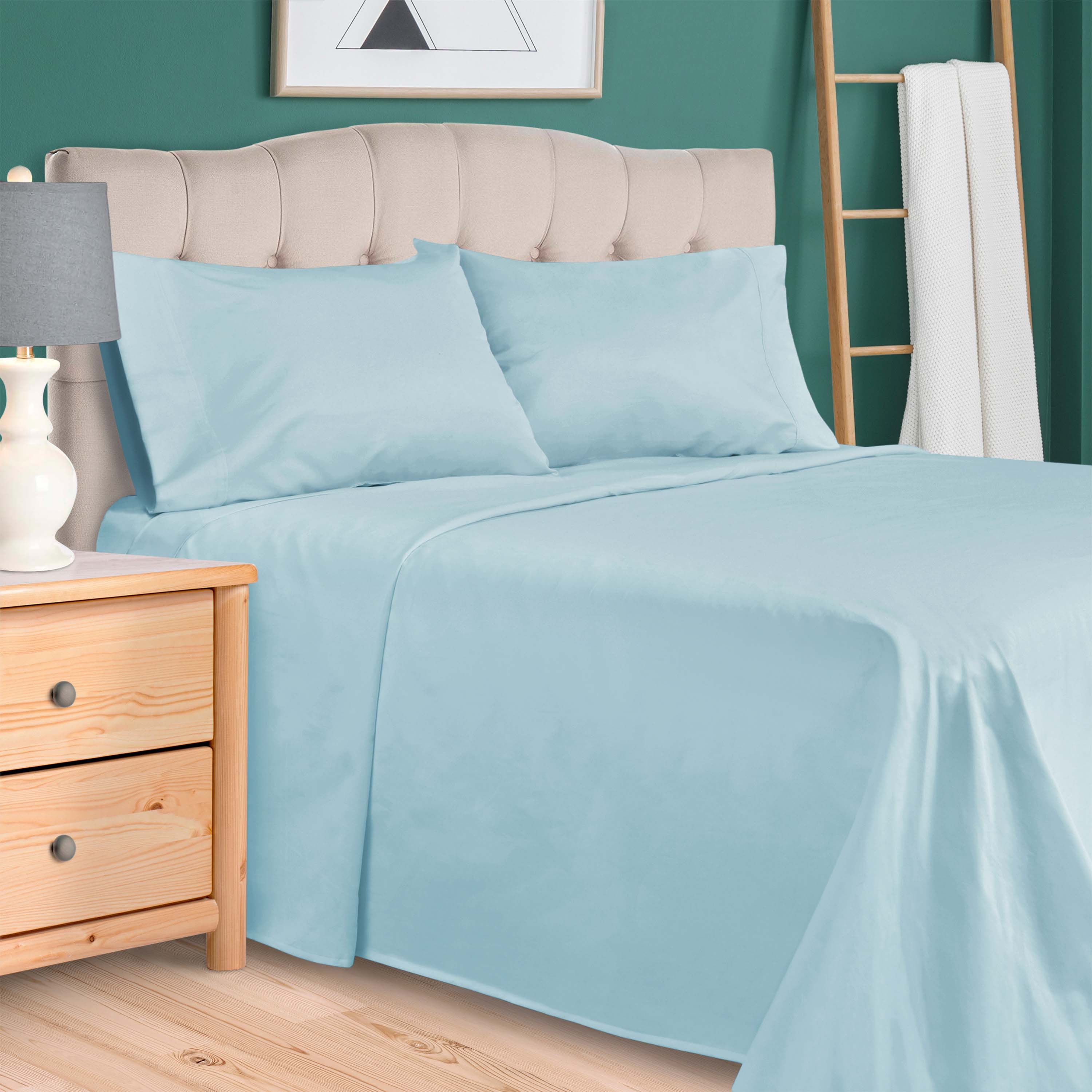 Premium 100% Egyptian Cotton 300 Thread Count Bed Sheet Set - Queen Size, Soft & Breathable for All-Season Comfort - Perfect for Luxury Bedrooms, Hotels, and Guest Rooms
